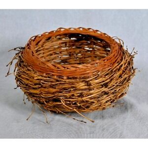 Vintage Birds Nest Basket Medium Decorative Nature Basket 6-1/2"
